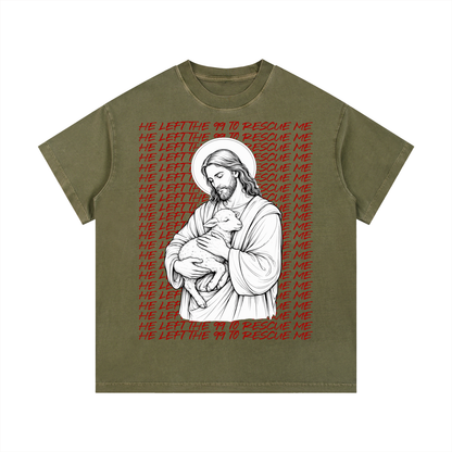 “He left the 99 to rescue me” Vintage Wash Cotton T-Shirt