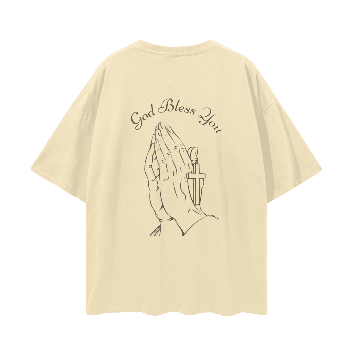 God Bless You Streetwear Loose Drop Shoulder T-Shirt
