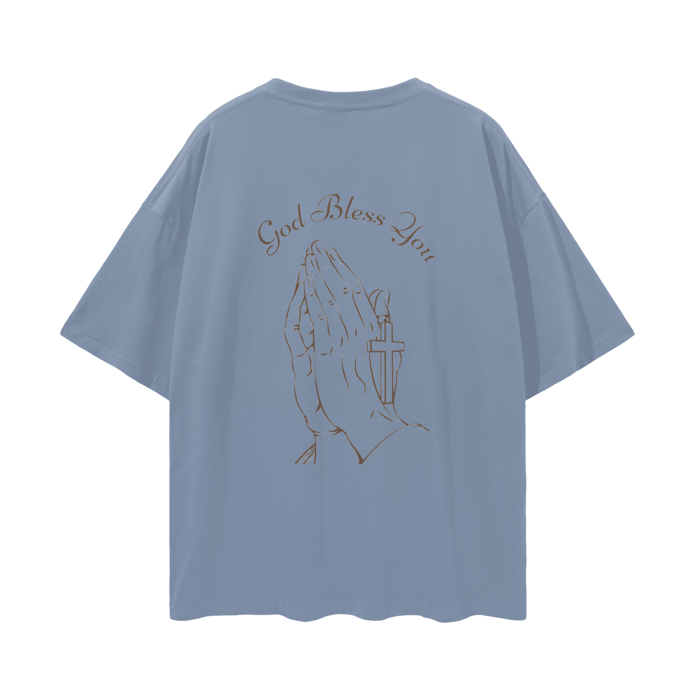 God Bless You Streetwear Loose Drop Shoulder T-Shirt