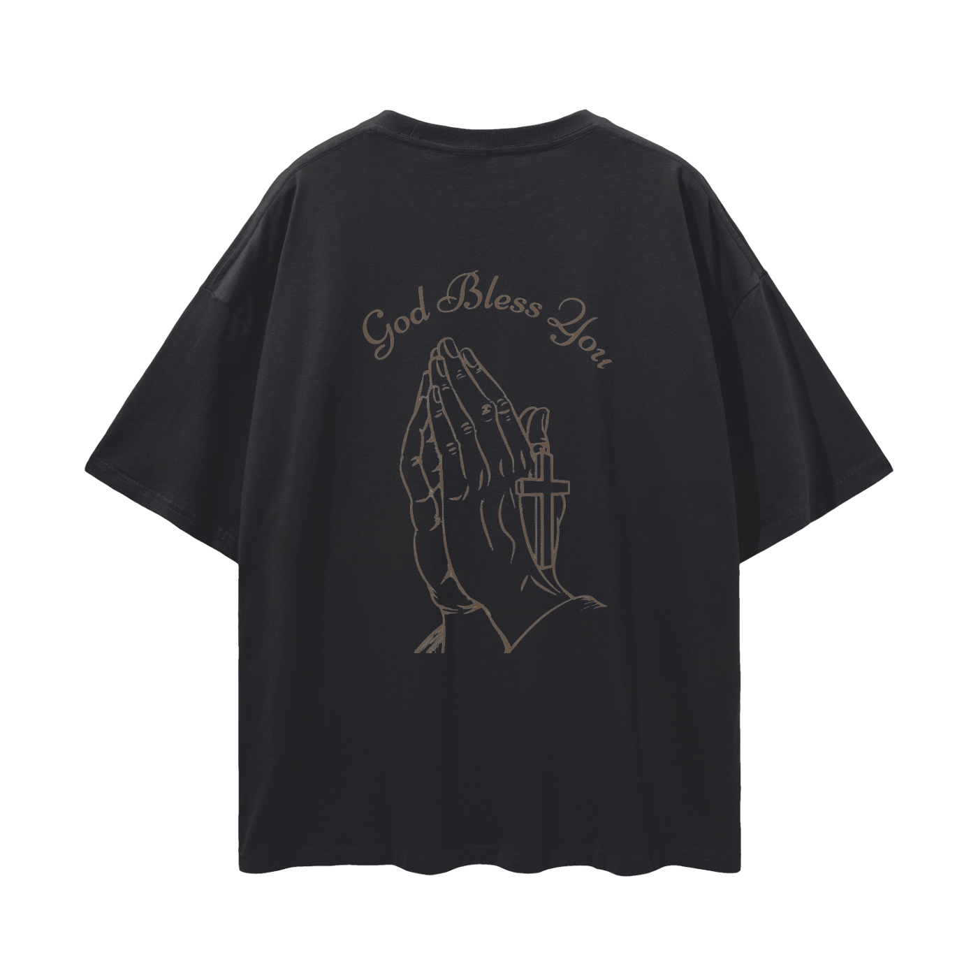 God Bless You Streetwear Loose Drop Shoulder T-Shirt
